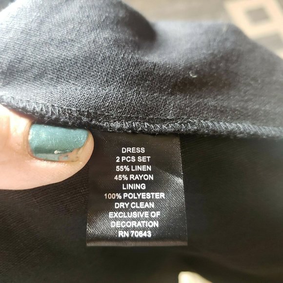 Jessica Howard W Sleeveless Fit N Flare Dress Linen Blend S 14 - Picture 8 of 10